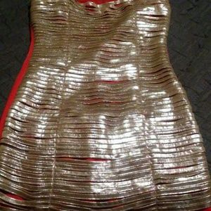 Pink and Silver halter/ topless dress